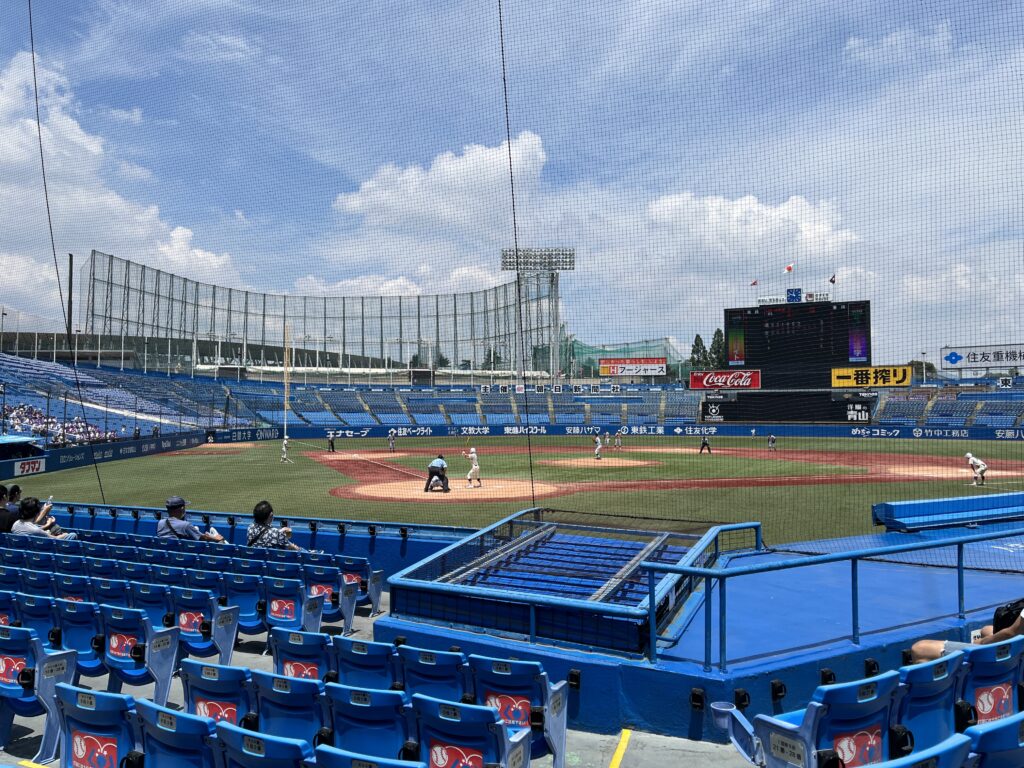 神宮で東京都大会を観戦した